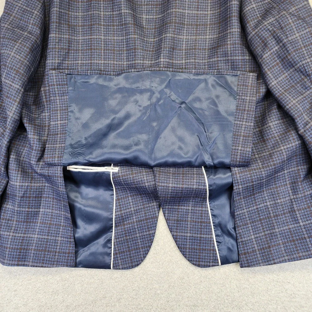 Joseph Abboud Men 50R Plaid Modern Fit Drago Wool Blazer Sport Coat Suit Jacket